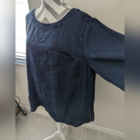 Soft Surroundings Tencel Denim Top - Picture 6 of 7
